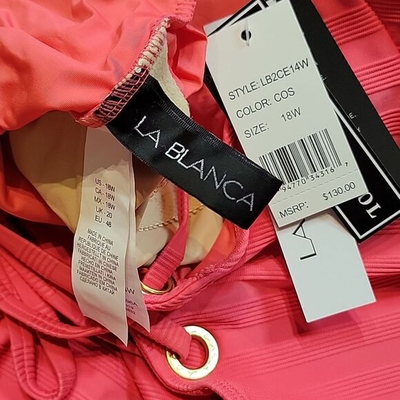 La Blanca Linea Costa Back One-Shoulder Coral Color One-piece Swimsuit - Picture 10 of 15